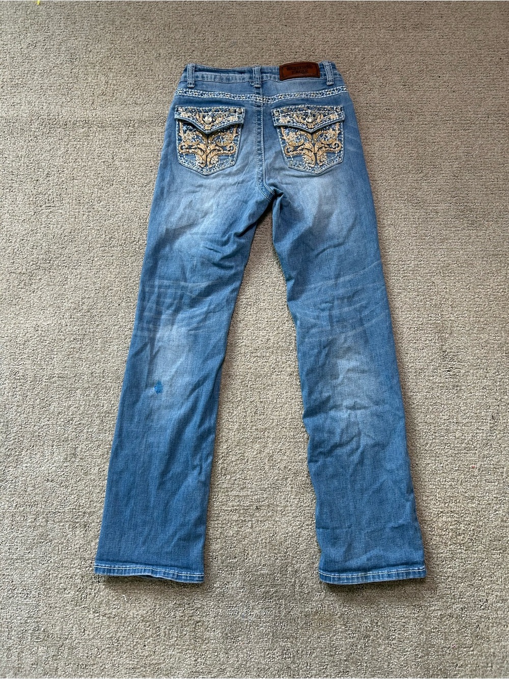 Y2K Westfield Eagle Jeans Size 5 Embellished Western Flared BOHO Cowgirl Rodeo